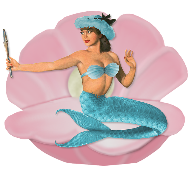 mermaid in clamshell