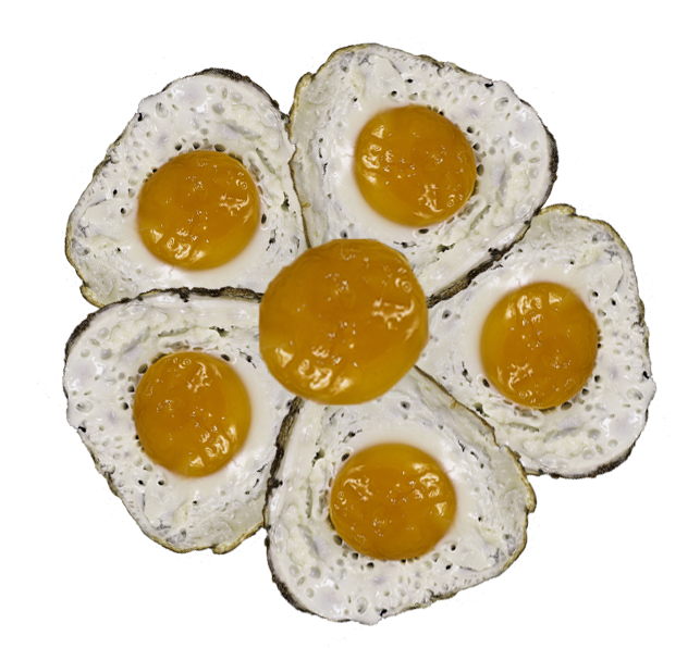 flower made of fried eggs