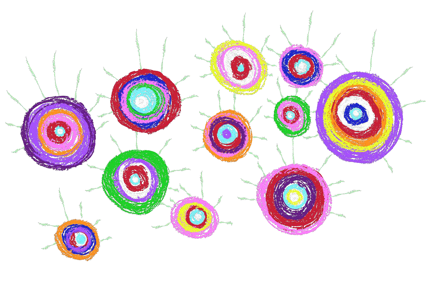 colorful eyes blinking