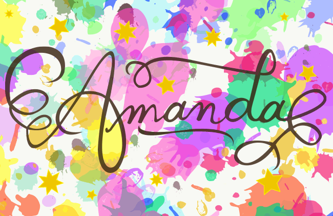 colorful digital illustration of the name amanda